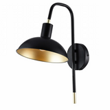 Modern Black Metal Dome Sunflower Wall Light - MB75196A-1