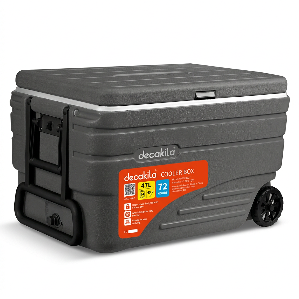 Decakila 47L Wheeled Cooler Box with Locking Lid - KMFG038G