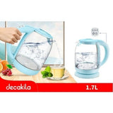 Decakila Electric Kettle Decakila 1.7L Easy Opener Glass Electric Kettle 2200W - KEKT019L