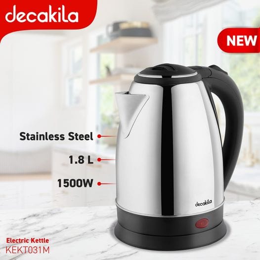 Decakila Electric Kettle Decakila 1.8L Stainless Steel Electric Kettle 1500W - KEKT031M