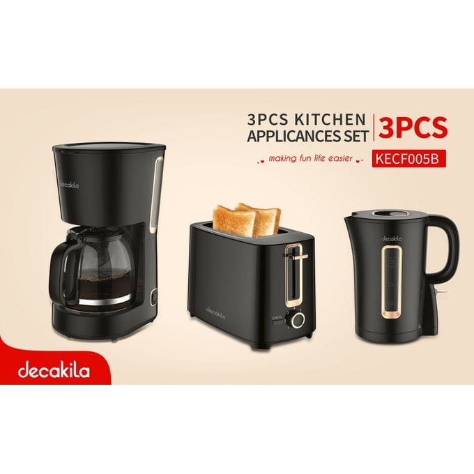 Decakila Kitchen Appliances Decakila 3-Piece Kitchen Appliance Set, Kettle, Toaster & Coffee Maker  - KECF005B