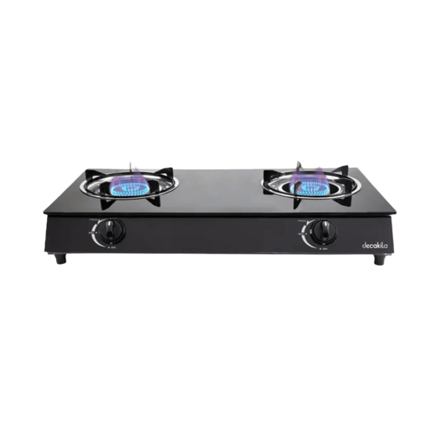 Decakila Kitchen Appliances Decakila Double Burner Table Top Glass Gas Stove - KMGS043B