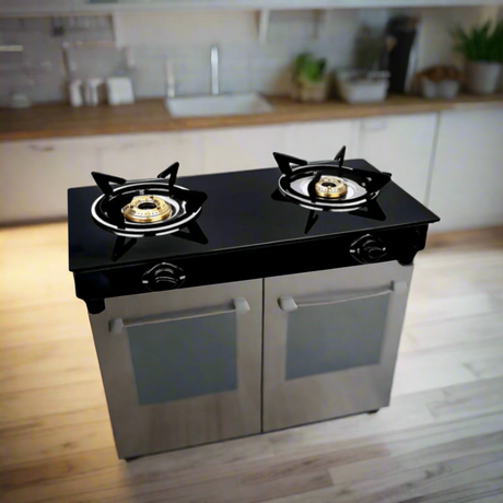 Decakila Kitchen Appliances Decakila Double Burner Table Top Glass Gas Stove - KMGS043B