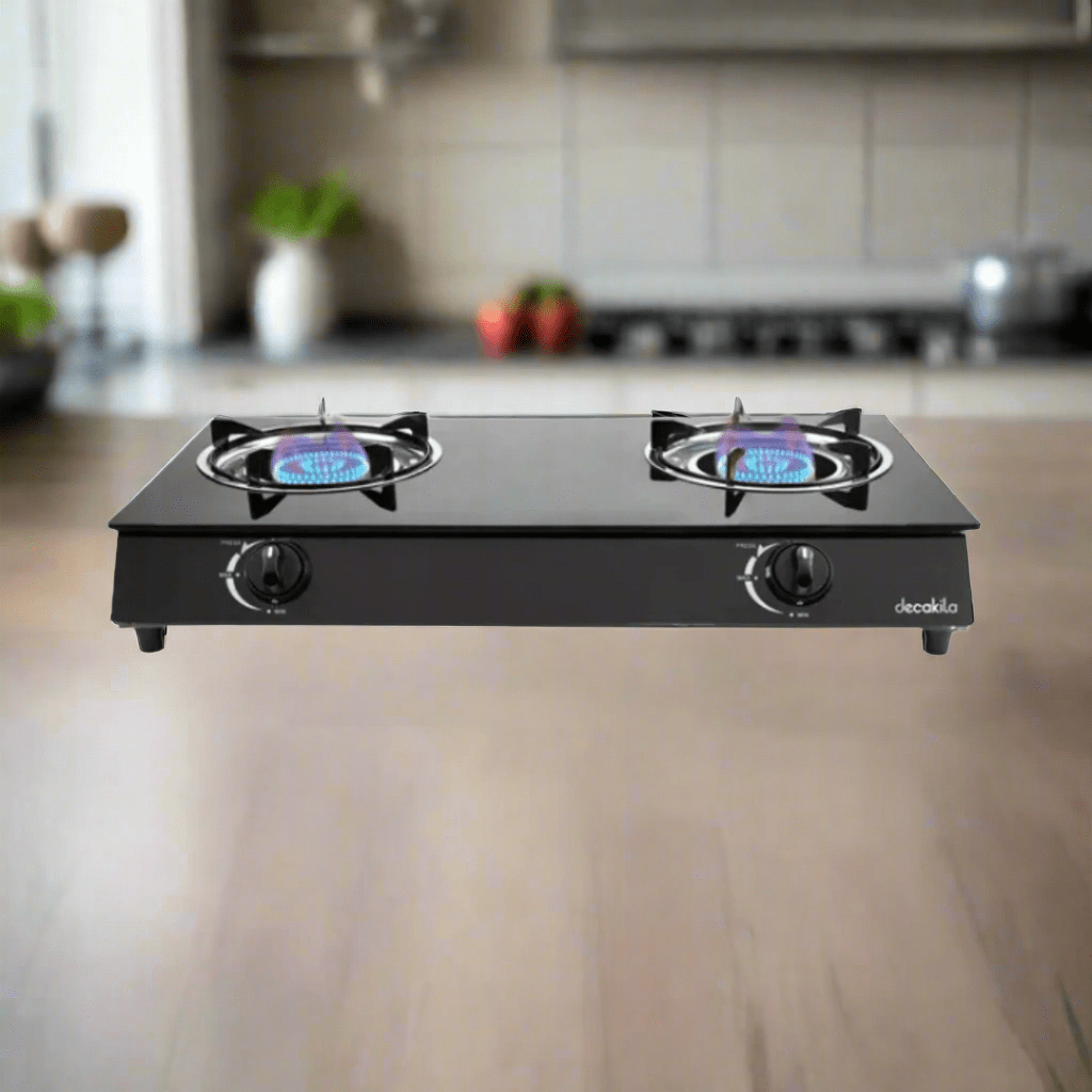 Decakila Kitchen Appliances Decakila Double Burner Table Top Glass Gas Stove - KMGS043B