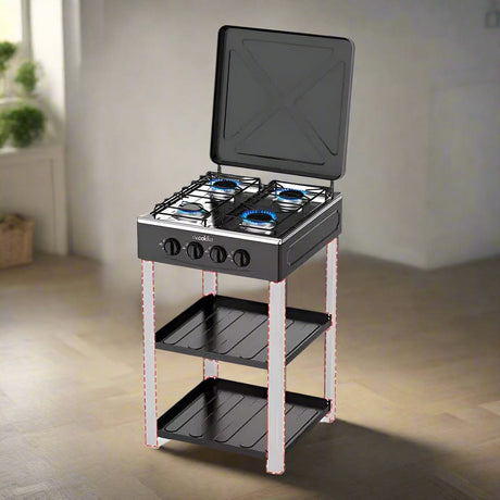 Decakila Kitchen Appliances Decakila Four Burner Gas Stove With Shelf - KMGS018B
