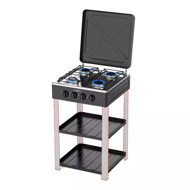 Decakila Kitchen Appliances Decakila Four Burner Gas Stove With Shelf - KMGS018B