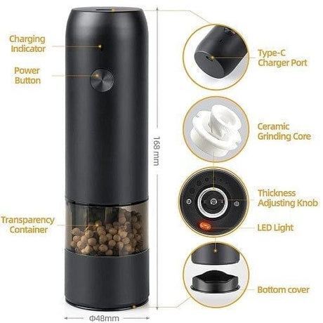 Decakila Kitchen Appliances Decakila Rechargeable Electric Pepper Grinder 12W - KMTT023B