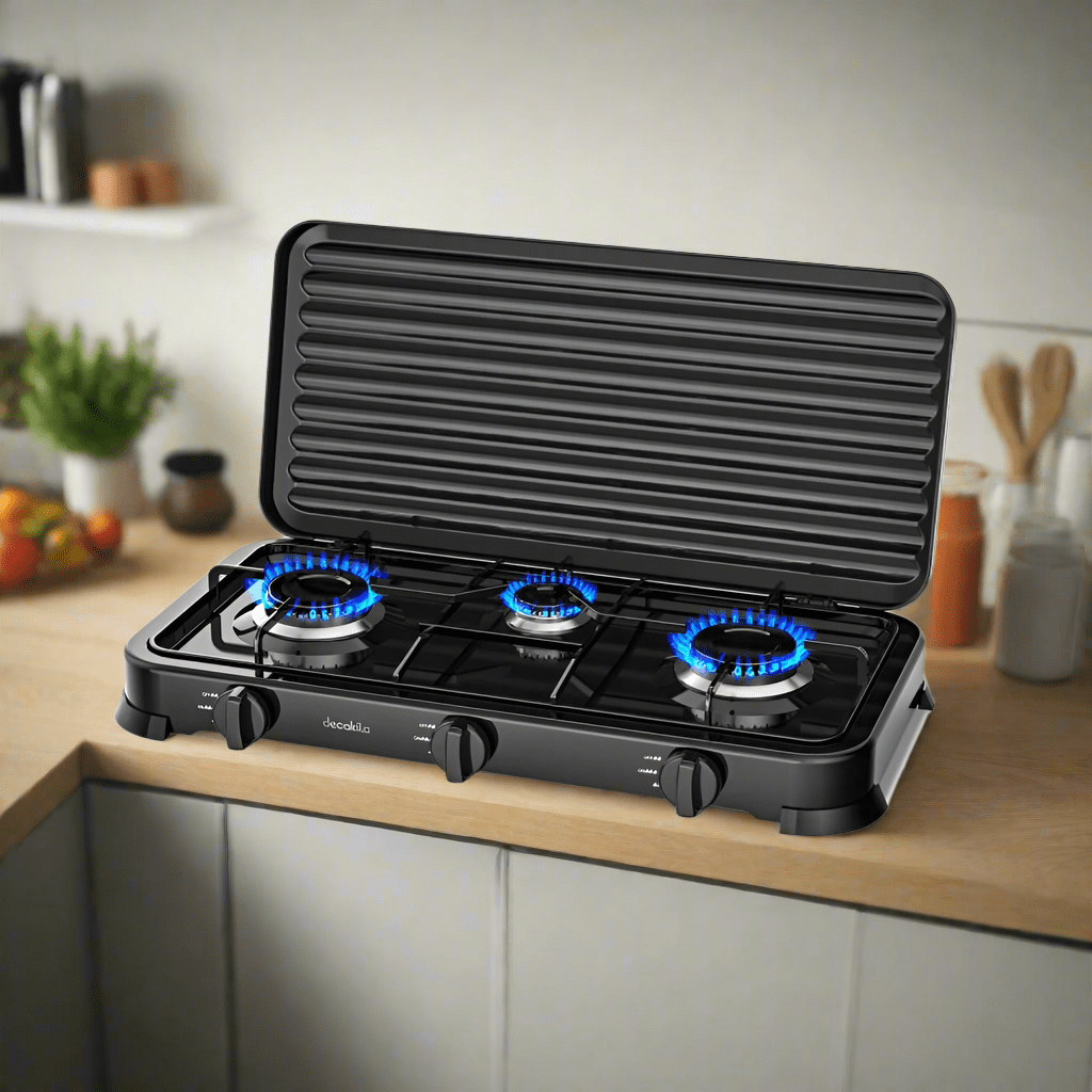 Decakila Kitchen Appliances Decakila Triple Burner Gas Stove - KMGS009B