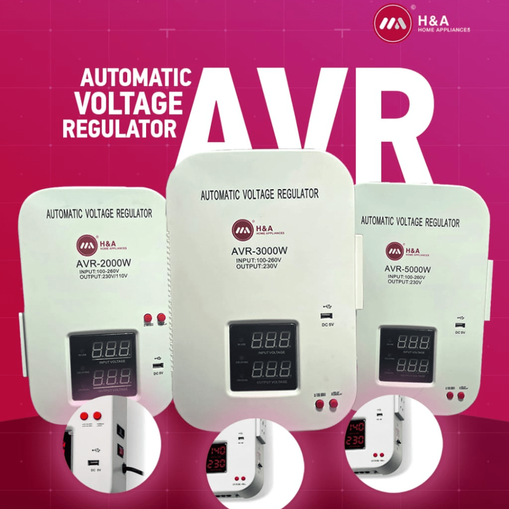 Decakila Power Management & Protection H&A 3000W Digital Wall-Mounted Voltage Regulator Stabilizer - H&A-WM-3000W
