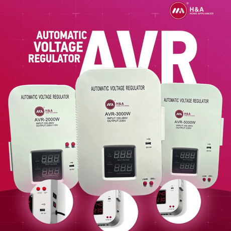 Decakila Power Management & Protection H&A 3000W Digital Wall-Mounted Voltage Regulator Stabilizer - H&A-WM-3000W