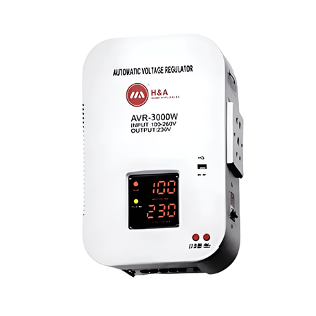 Decakila Power Management & Protection H&A 3000W Digital Wall-Mounted Voltage Regulator Stabilizer - H&A-WM-3000W