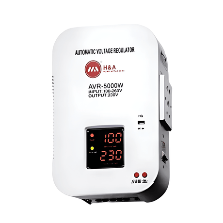 Decakila Power Management & Protection H&A 5000W Digital Wall-Mounted Voltage Regulator Stabilizer - H&A-WM-5000W