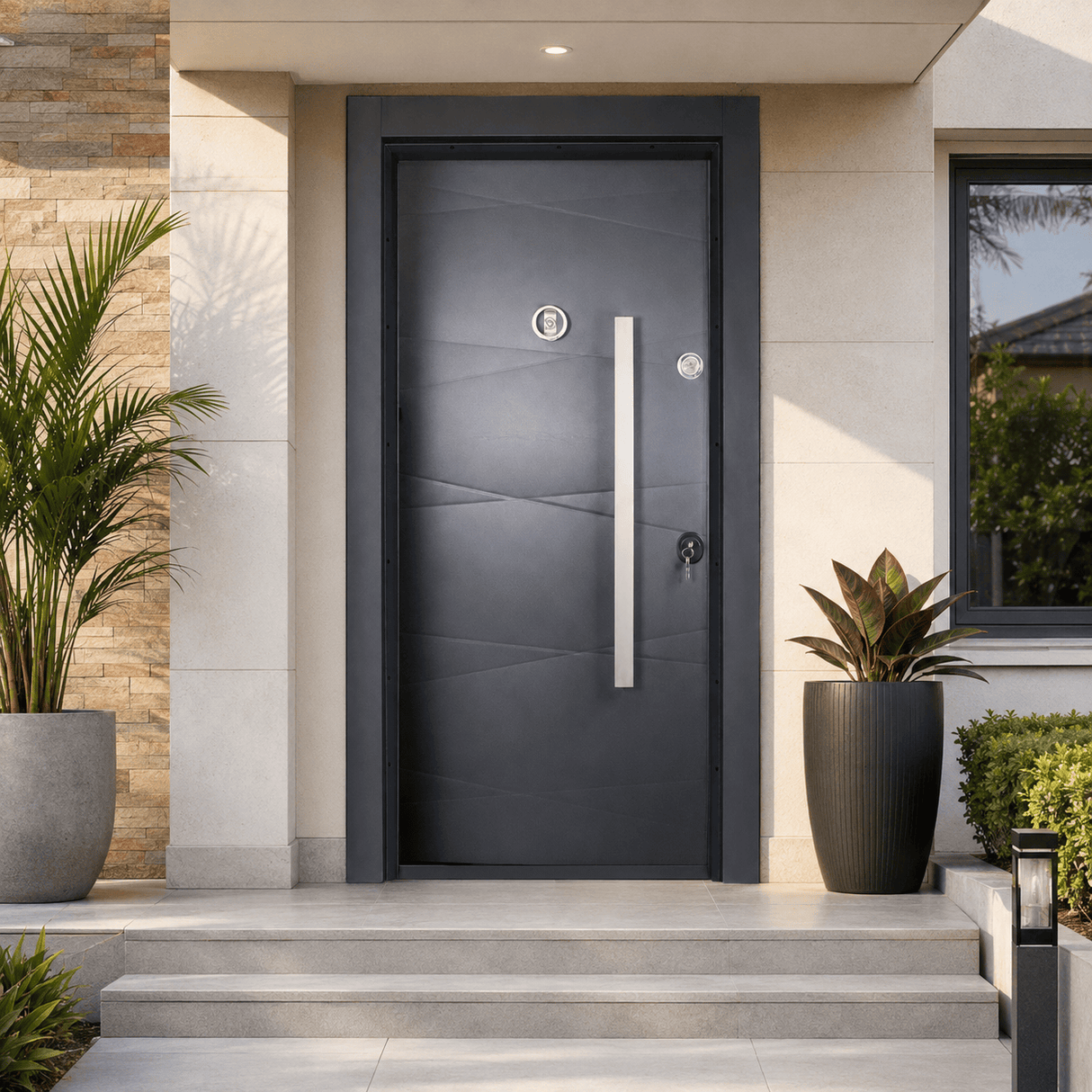 Decordin Security & Entrance Doors Full-Metal All-Weather Security Entrance Door with Mono Lock