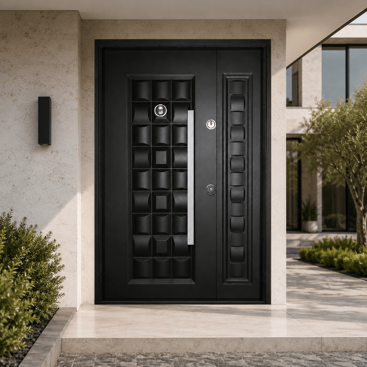 Decordin Security & Entrance Doors Full-Metal All-Weather Security Entrance Door with Mono Lock