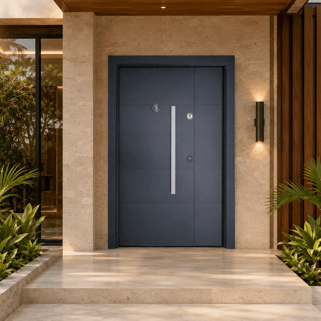 Decordin Security & Entrance Doors Full-Metal All-Weather Security Entrance Door with Mono Lock