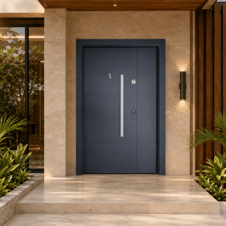 Decordin Security & Entrance Doors Full-Metal All-Weather Security Entrance Door with Mono Lock