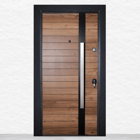 Decordin Security & Entrance Doors Laminox Wood-Finish Security Entrance Door with Mono Lock