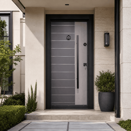 Decordin Security & Entrance Doors Laminox Wood-Finish Security Entrance Door with Mono Lock