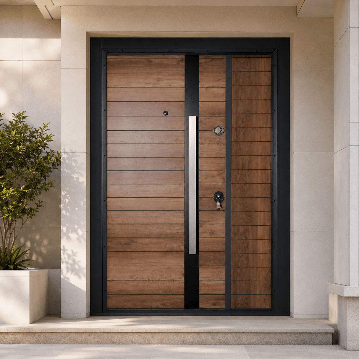 Decordin Security & Entrance Doors Laminox Wood-Finish Security Entrance Door with Mono Lock
