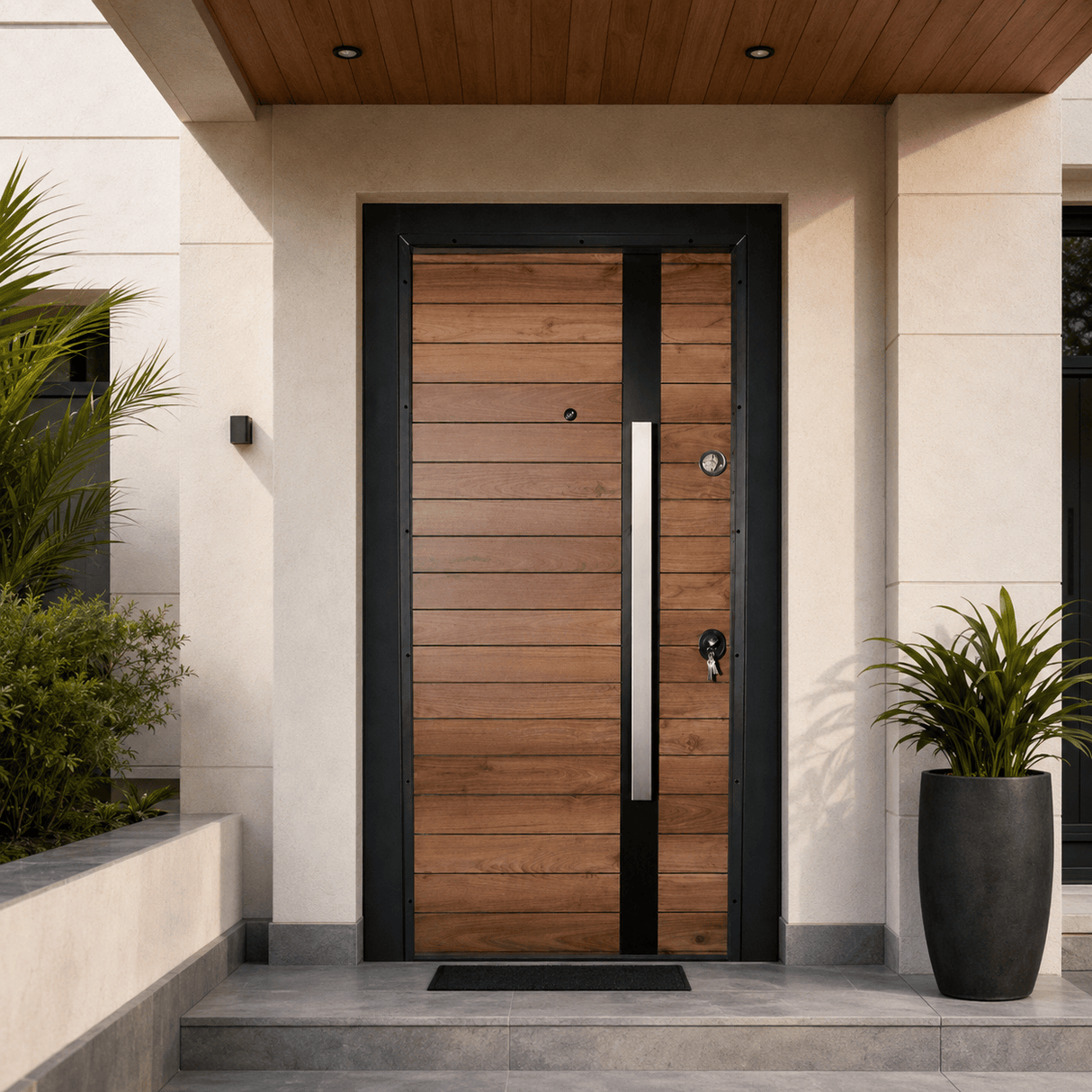 Decordin Security & Entrance Doors Laminox Wood-Finish Security Entrance Door with Mono Lock