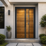 Decordin Security & Entrance Doors Laminox Wood-Finish Security Entrance Door with Mono Lock