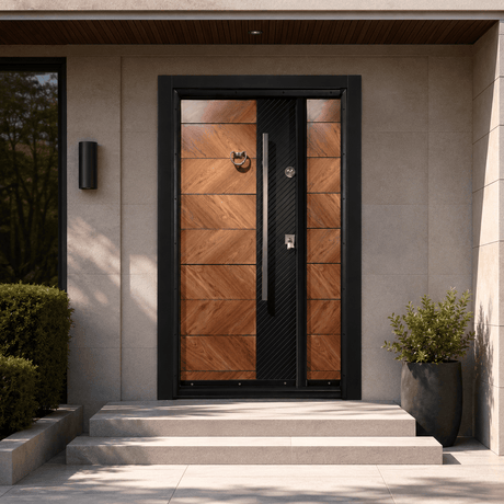 Decordin Security & Entrance Doors Laminox Wood-Finish Security Entrance Door with Mono Lock