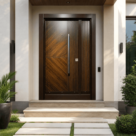 Decordin Security & Entrance Doors Laminox Wood-Finish Security Entrance Door with Mono Lock