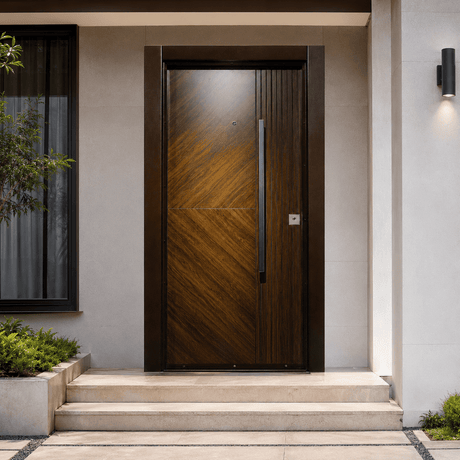 Decordin Security & Entrance Doors Laminox Wood-Finish Security Entrance Door with Mono Lock