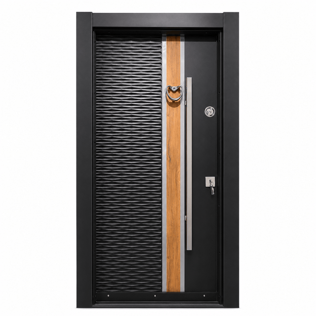 Decordin PVC-Laminated Security Entrance Door with Dual Lock - PMR 063
