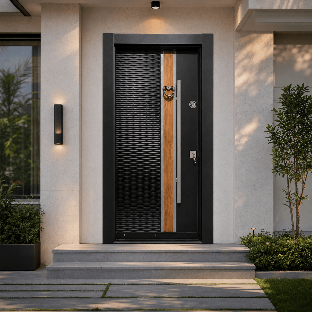 Decordin PVC-Laminated Security Entrance Door with Dual Lock - PMR 063