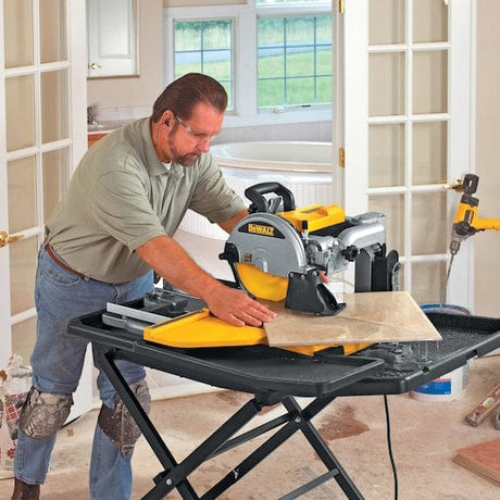 DeWalt Marble & Tile Cutter DeWalt 10" Slide Table Wet Tile Saw & Leg Stand 1600W - D24000S-QS