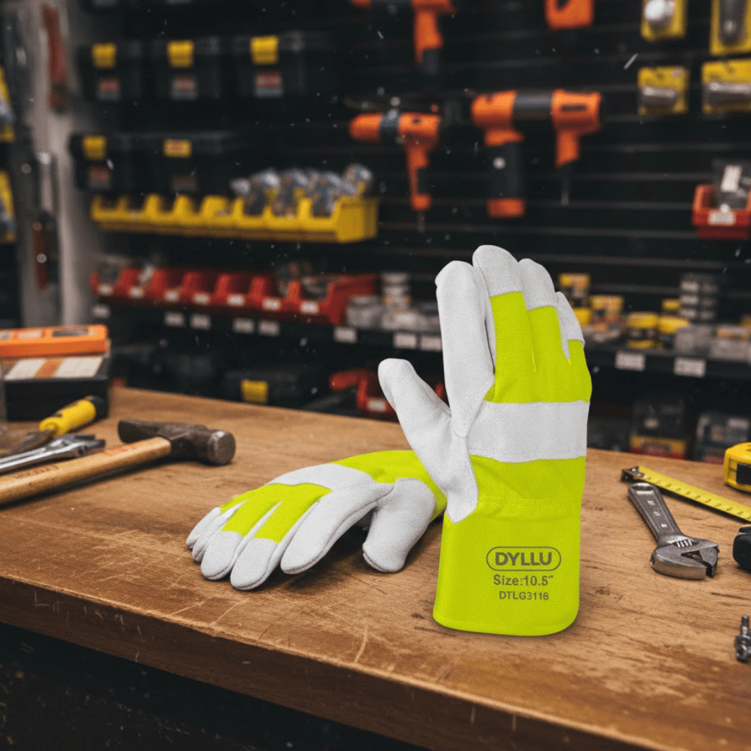 Dyllu Work Gloves Dyllu 10.5" Leather Gloves - DTLG0105