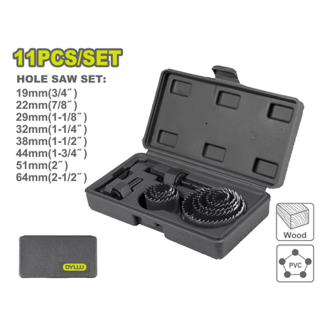 Dyllu Hole Saws & Cores Dyllu 11 Pieces Hole Saw Set - DTKJ4411