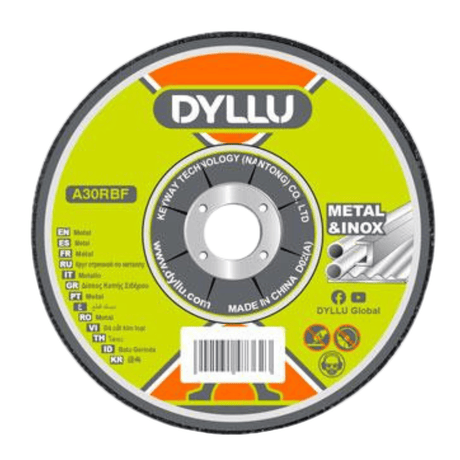 Dyllu Grinding & Cutting Wheels Dyllu 115mm(4-1/2")X1.0mm Abrasive Metal Cutting Disc - DTAC2L45