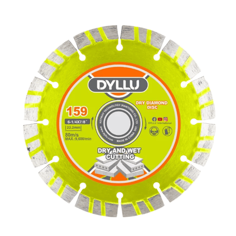 Dyllu Grinding & Cutting Wheels Dyllu 159mm(6-1/4")x22.2mm Dry Diamond Disc - DTDC1K07