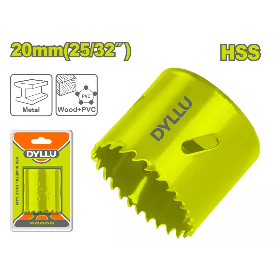 Dyllu Hole Saws & Cores Dyllu 20mm HSS Bi-metal Hole Saw - DTKJ1420