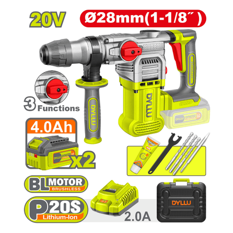 Dyllu Drill Dyllu 20V Cordless Rotary Hammer - DTLM1B283
