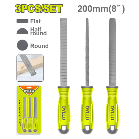 Dyllu Chisels Files Planes & Punches Dyllu 3 Pieces Wood File Set - DTSF1403