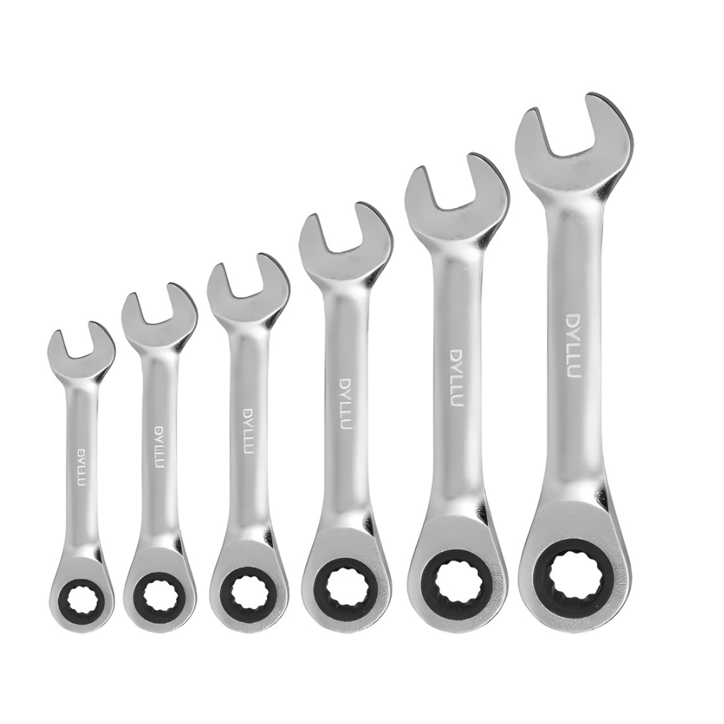 Dyllu Wrenches Dyllu 6-Piece Short Ratchet Spanner Set  - DTSP6406