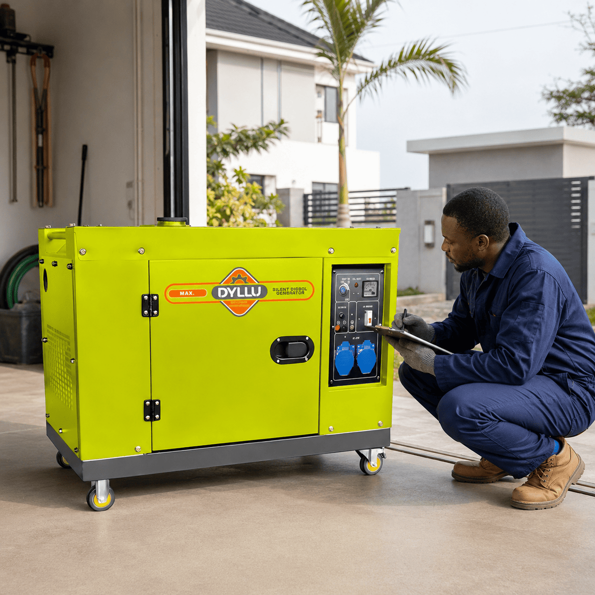 Dyllu Generator Dyllu 8.0kW Single Phase Silent Diesel Generator with Electric Start 15HP - DTDG2A100