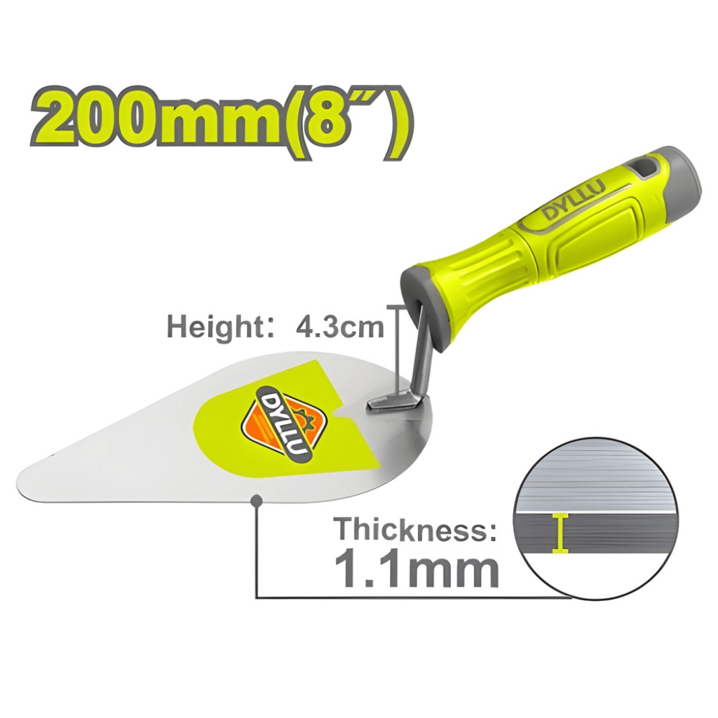 Dyllu Specialty Hand Tools Dyllu  Bricklaying Trowel  8"/200mm  -  DTBT8308