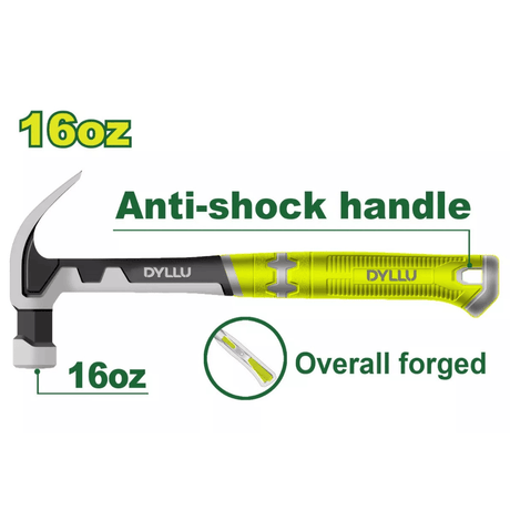 Dyllu Hammers Mallets & Sledges Dyllu Claw Hammer 16oz/450g - DTHM8316
