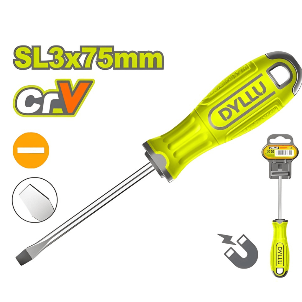 Dyllu Screwdrivers Dyllu Slotted Screwdriver 75mm - DTSD1233