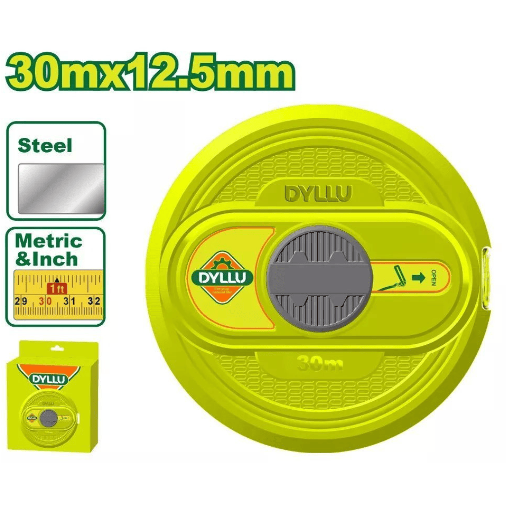 Dyllu Tape Measure Dyllu Steel Measuring Tape 30m x 12.5mm  - DTMT3530