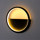 Round Black 3000K LED Flush Wall Light