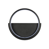 Round Black 3000K LED Flush Wall Light