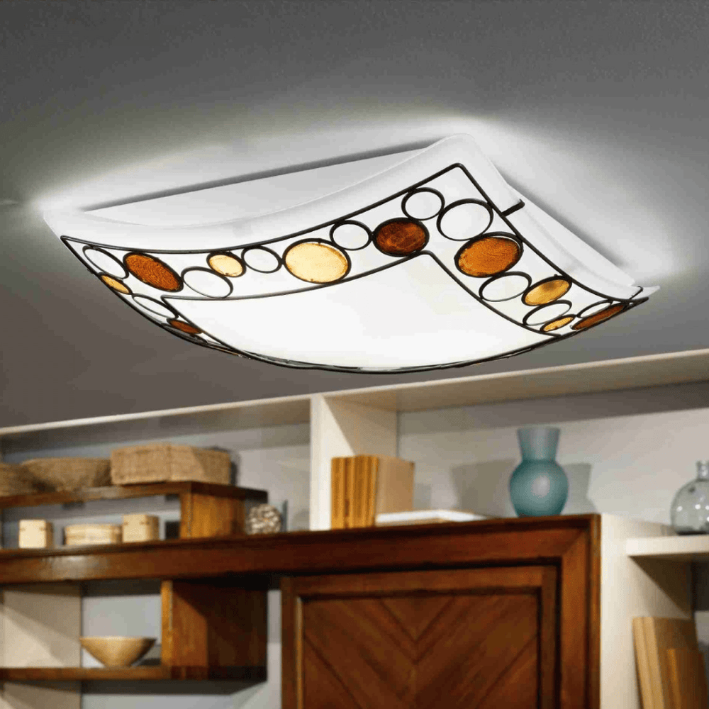 Eglo Light Bulbs & Fixtures Eglo Multi-Colored Toleda Square Ceiling Light
