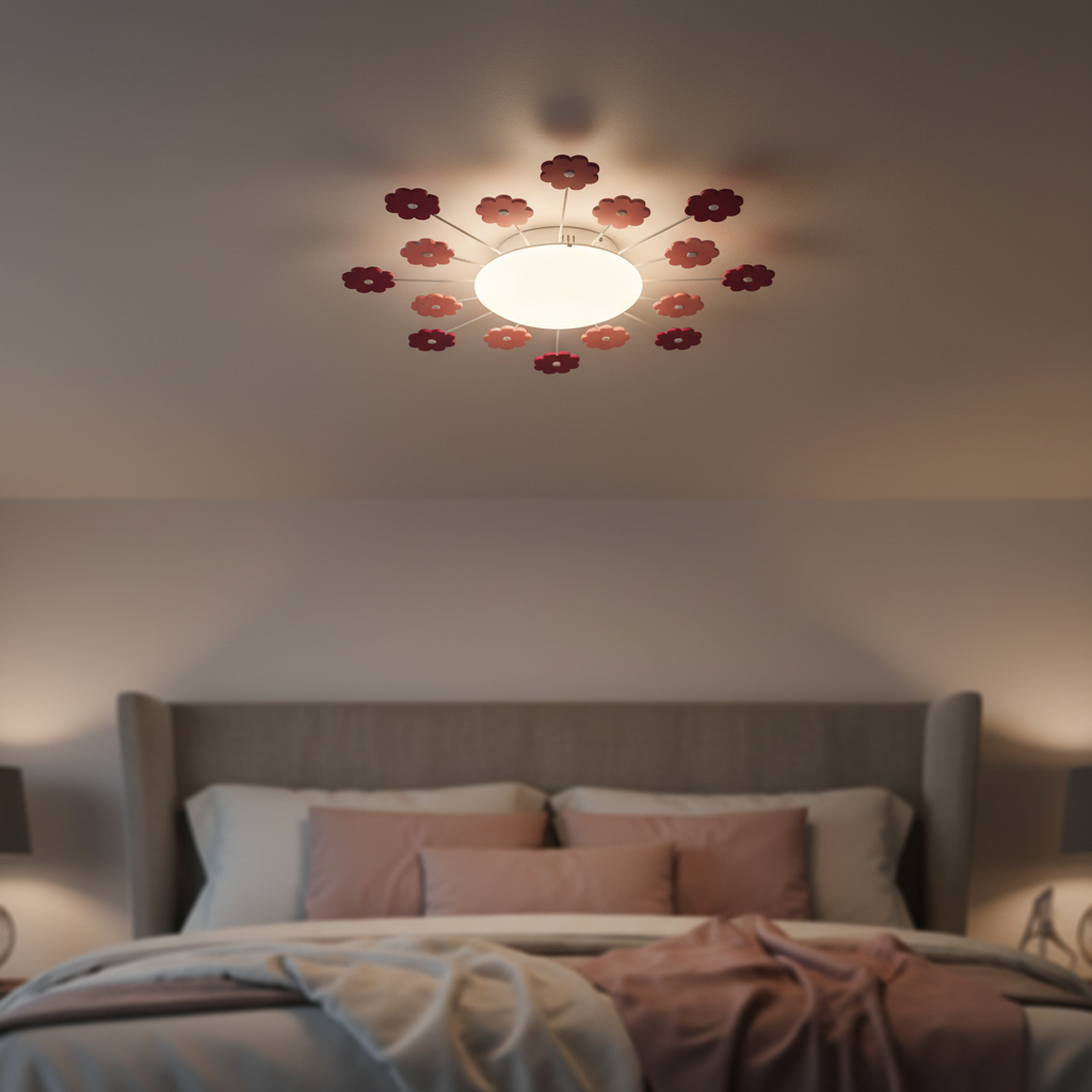 Eglo Light Bulbs & Fixtures Eglo Viki 1 Pink Steel Ceiling Light - 92147