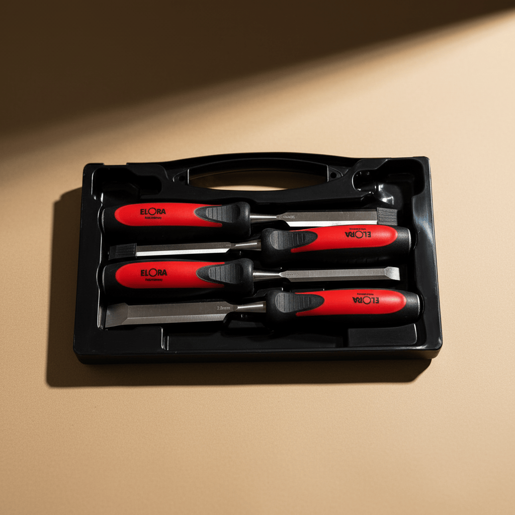 Elora Hand Tools Elora 4-Piece Wood Chisel Set for Carpentry, Joinery & Woodworking - ELO-WCH4S