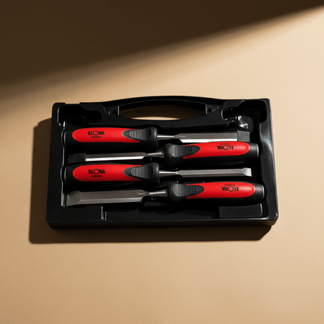 Elora Hand Tools Elora 4-Piece Wood Chisel Set for Carpentry, Joinery & Woodworking - ELO-WCH4S
